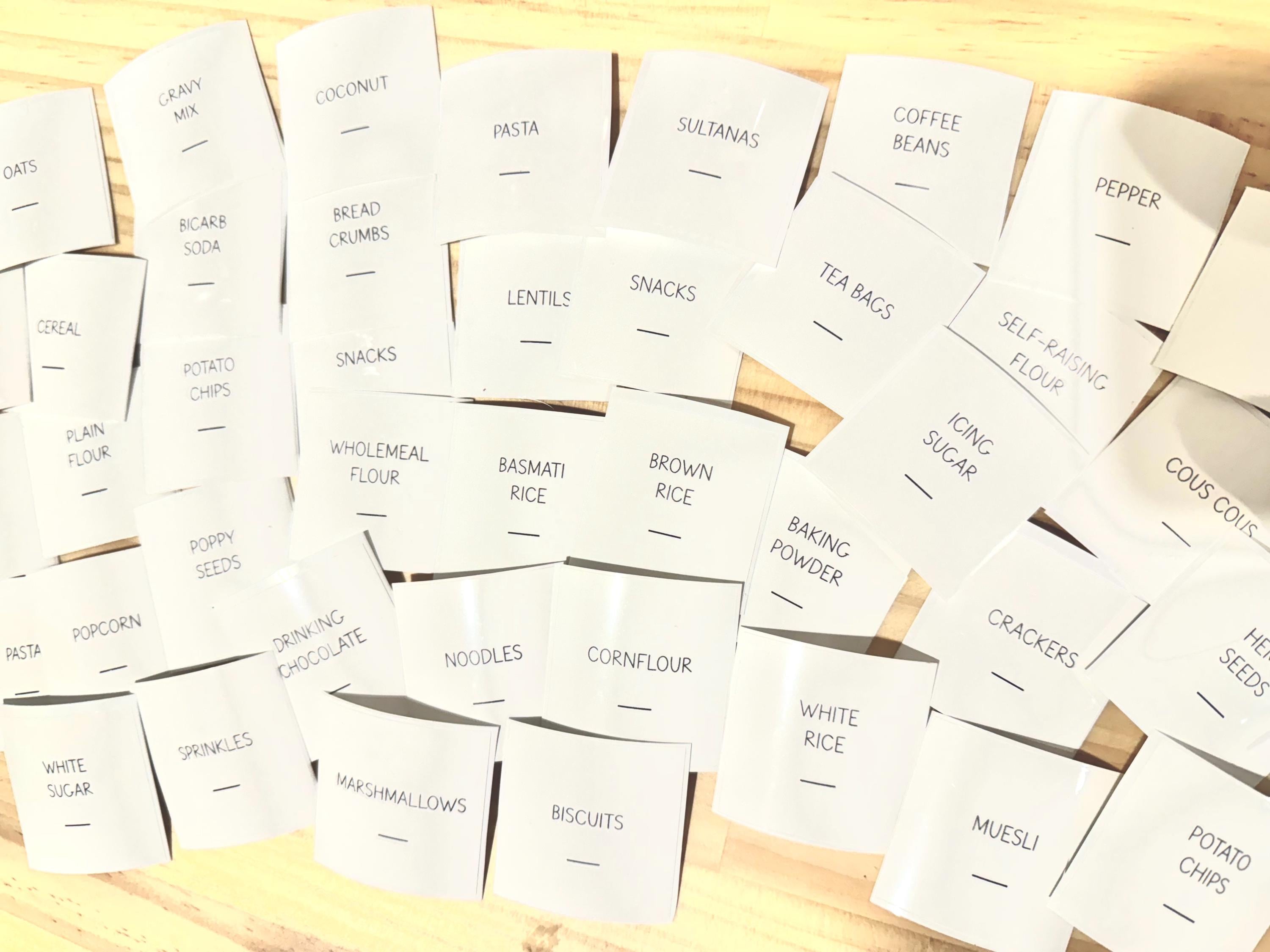 Pantry Labels