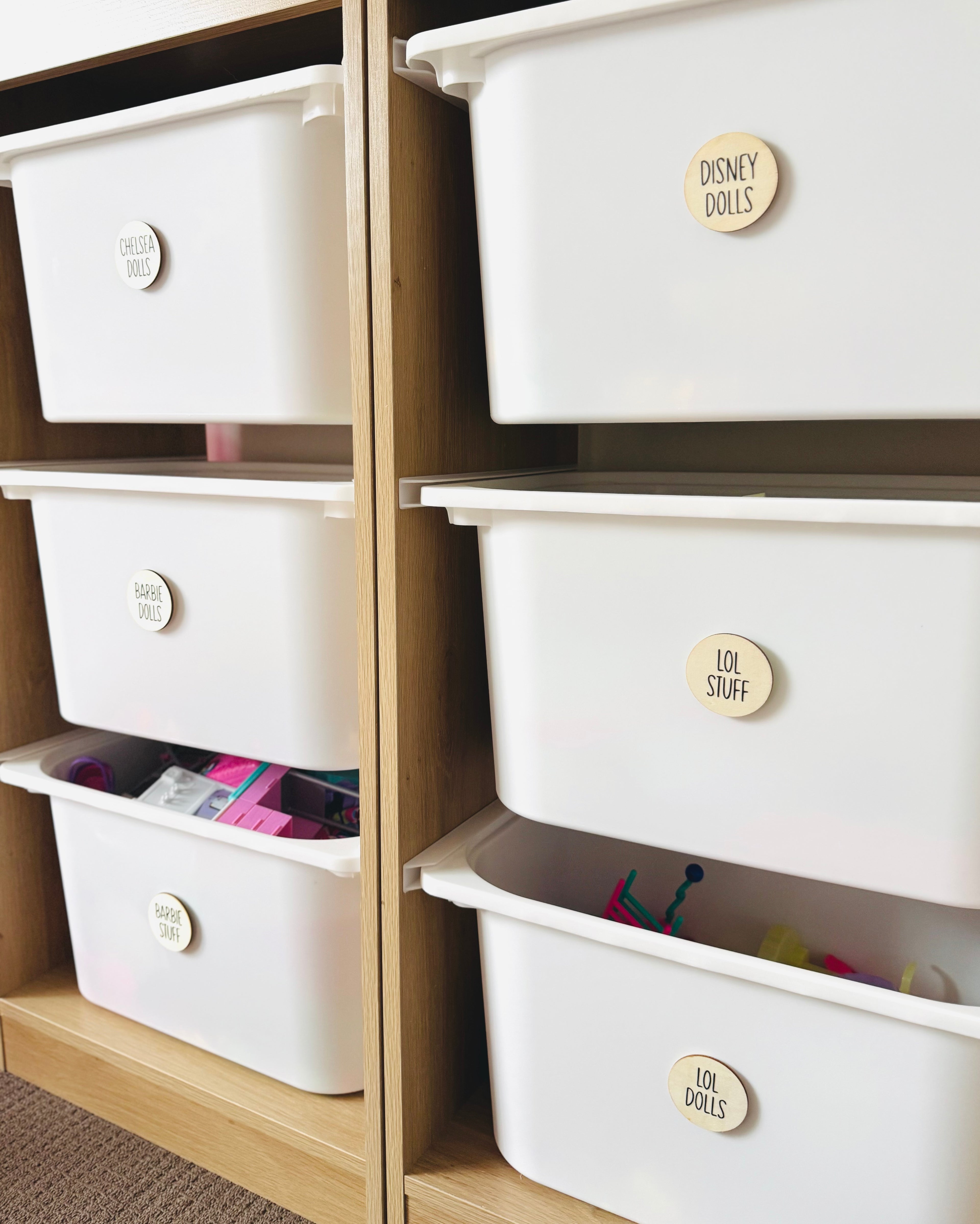 Wooden Toy Storage Tags