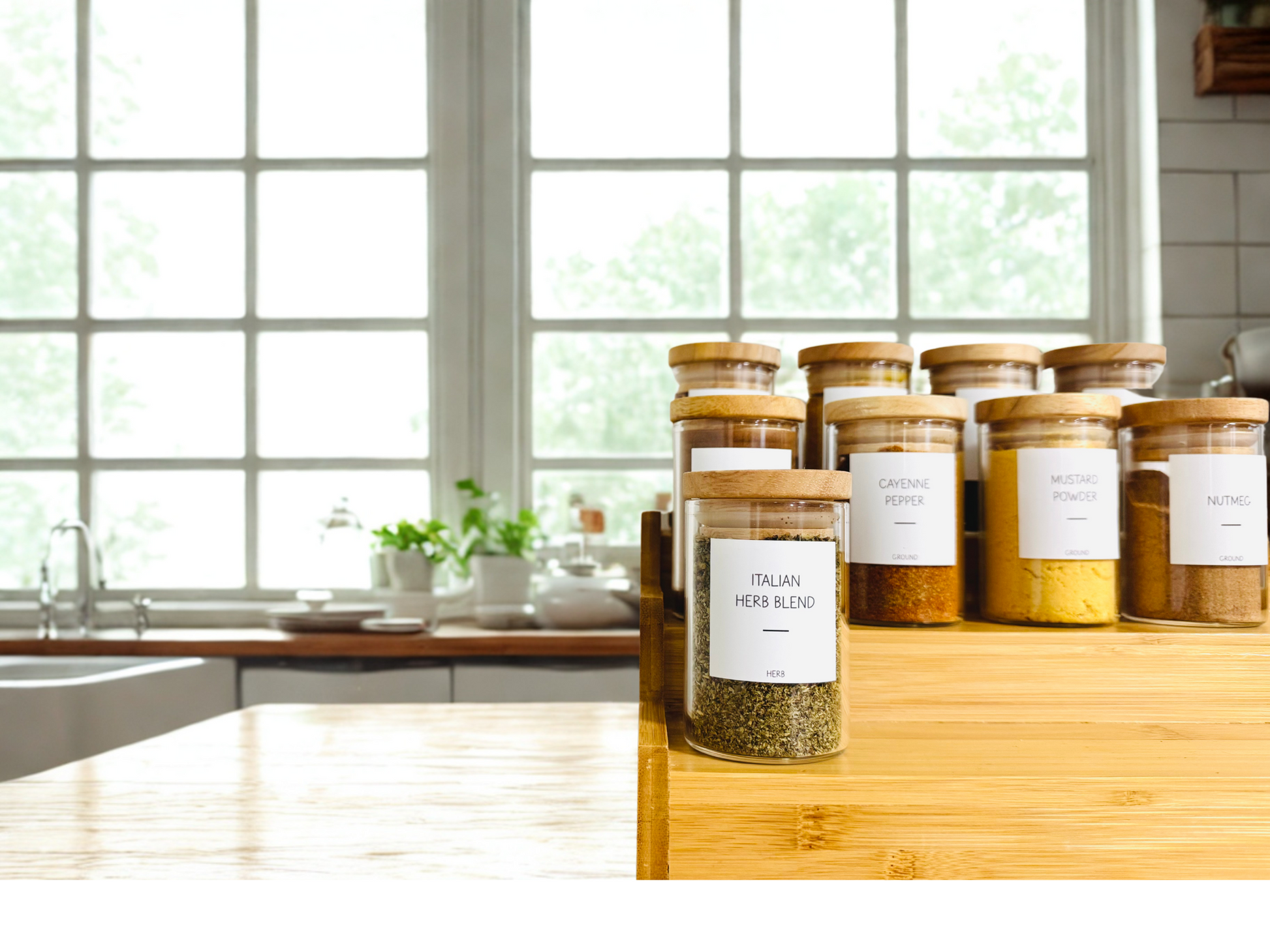 Bamboo Herb & Spice Jars