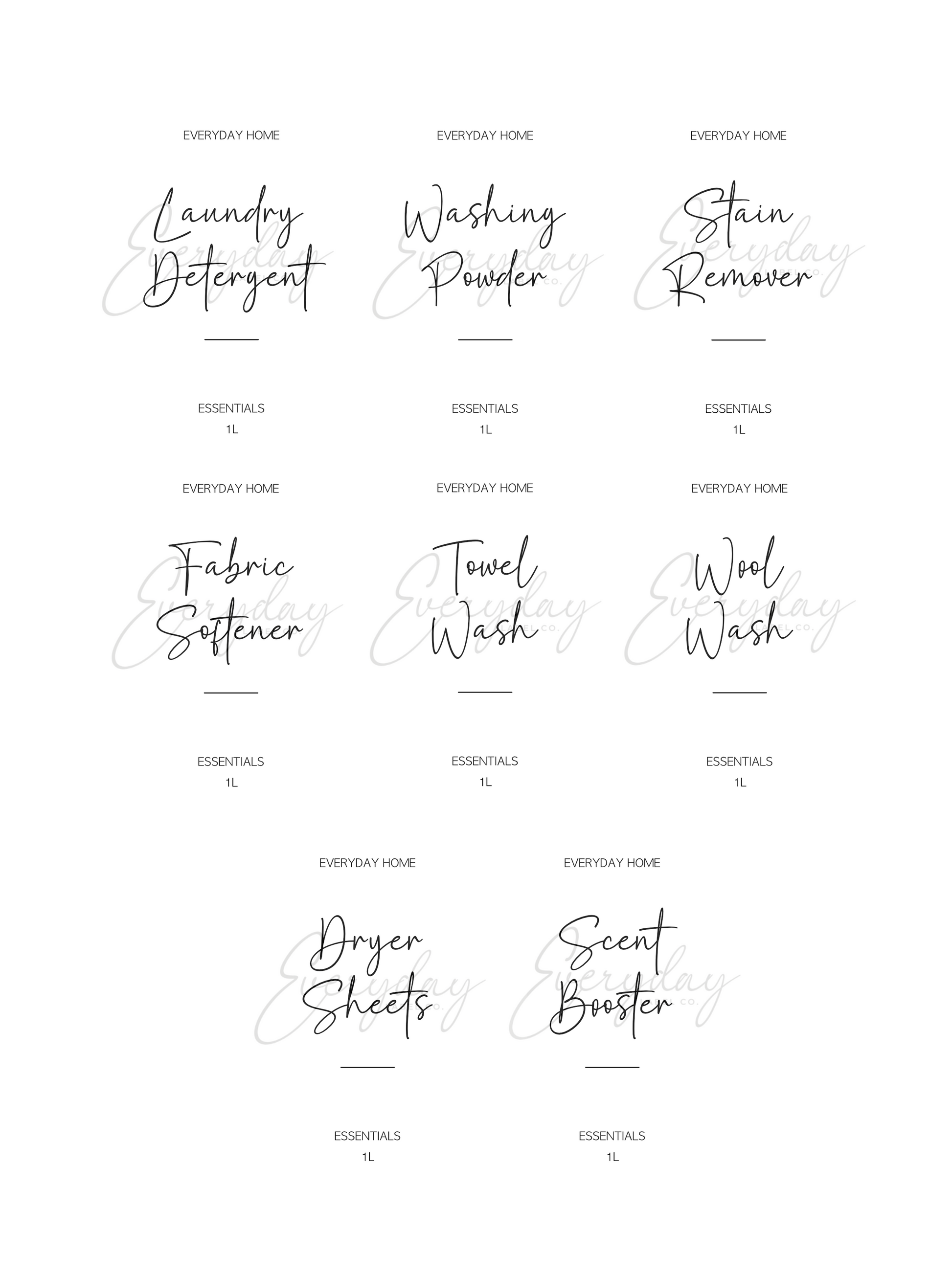 Preselected Laundry Room Labels
