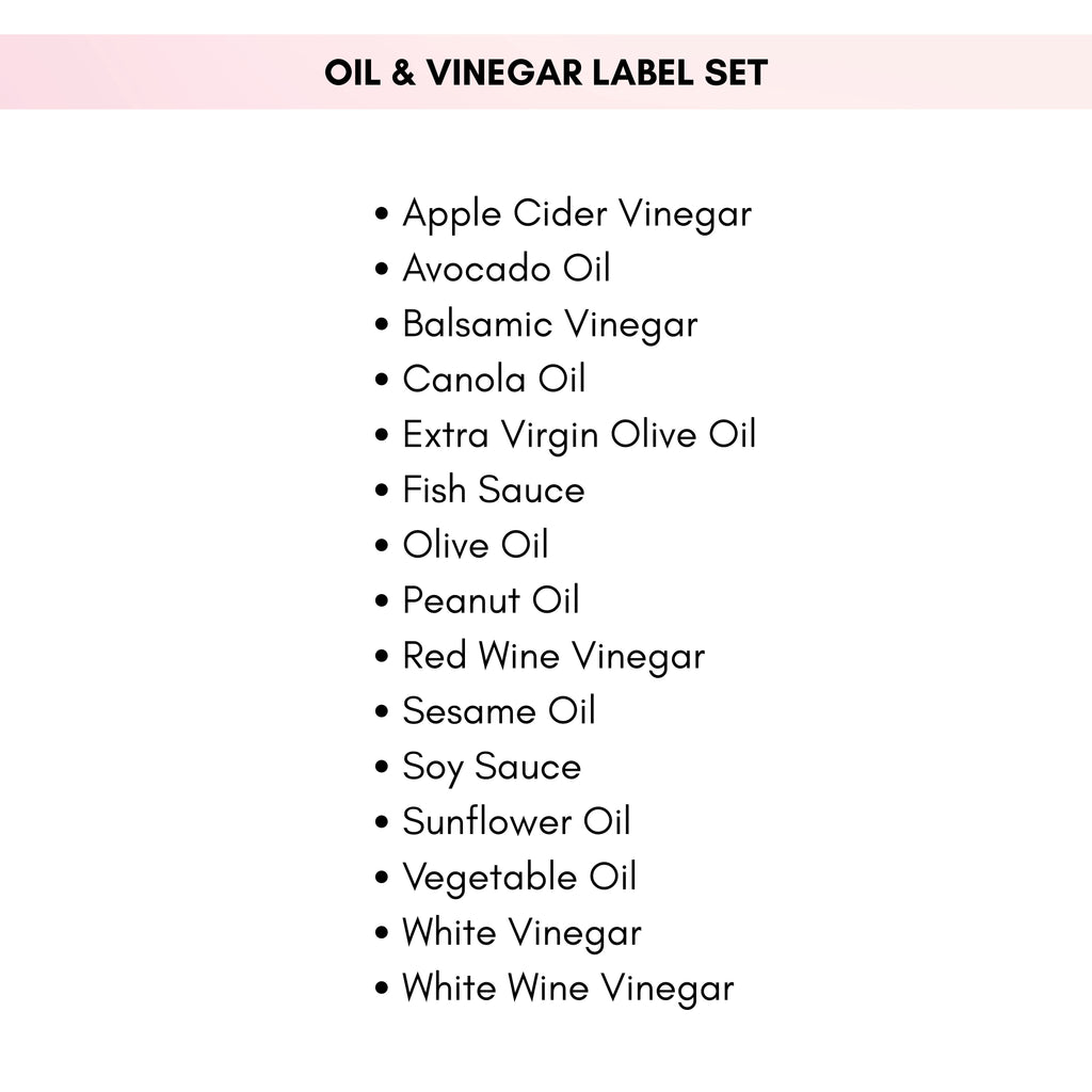 Preselected Oil & Vinegar Labels