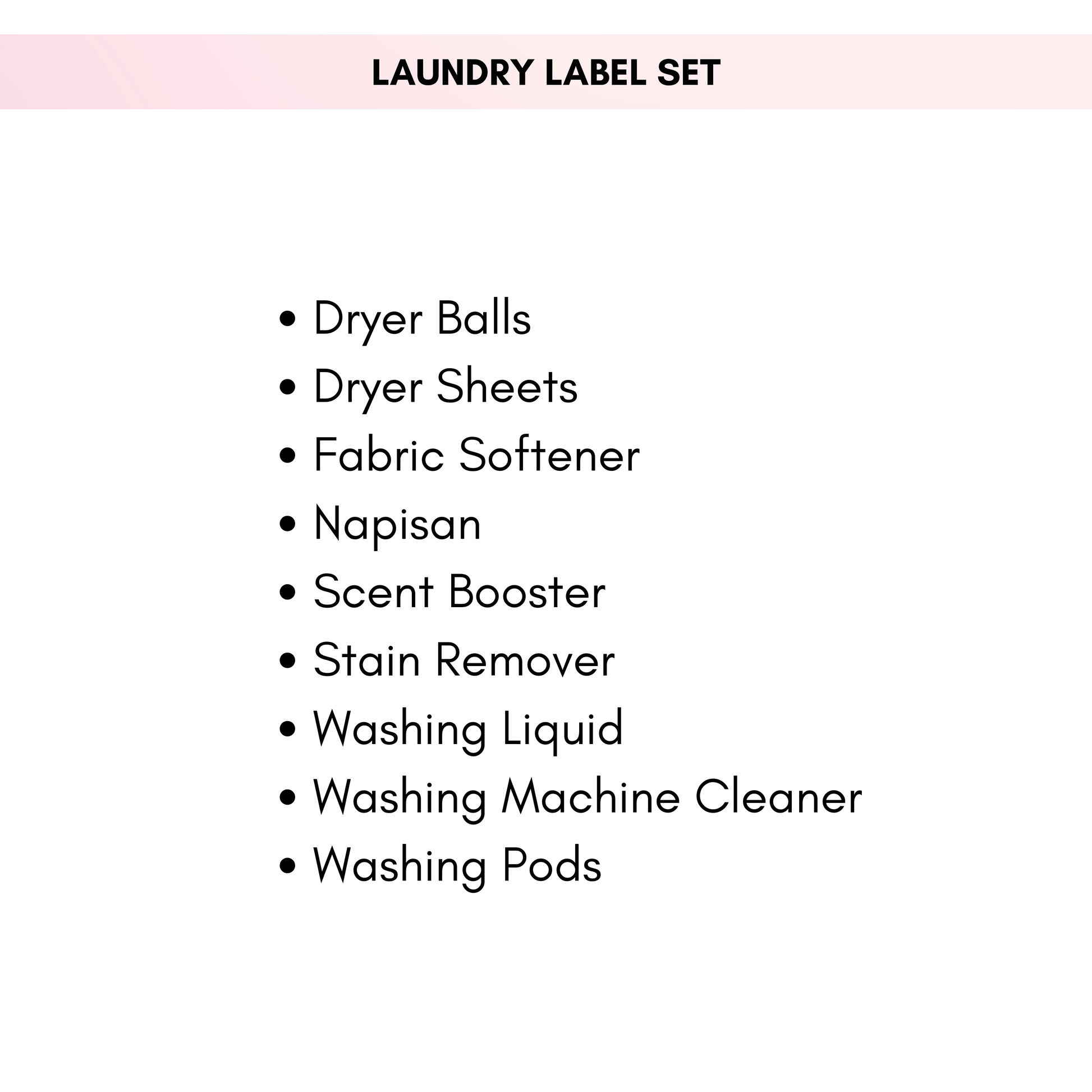 Preselected Laundry Room Labels