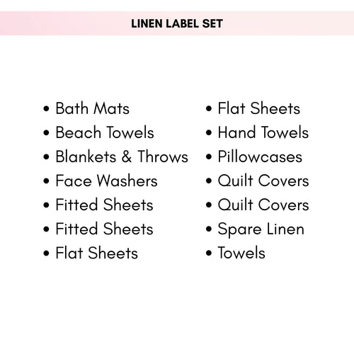 Preselected Linen Cupboard Labels