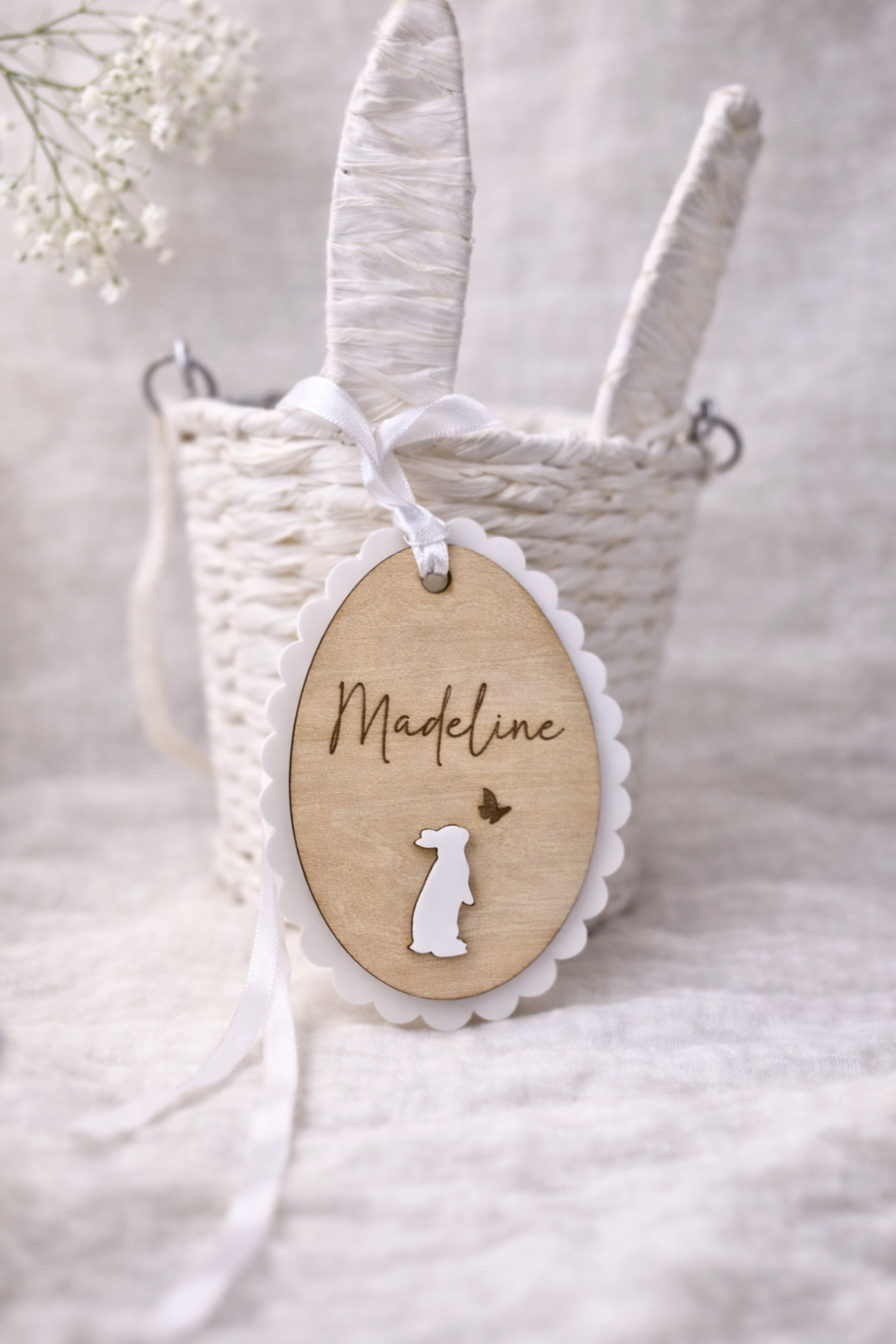 Scalloped Easter Basket Tag - Design One