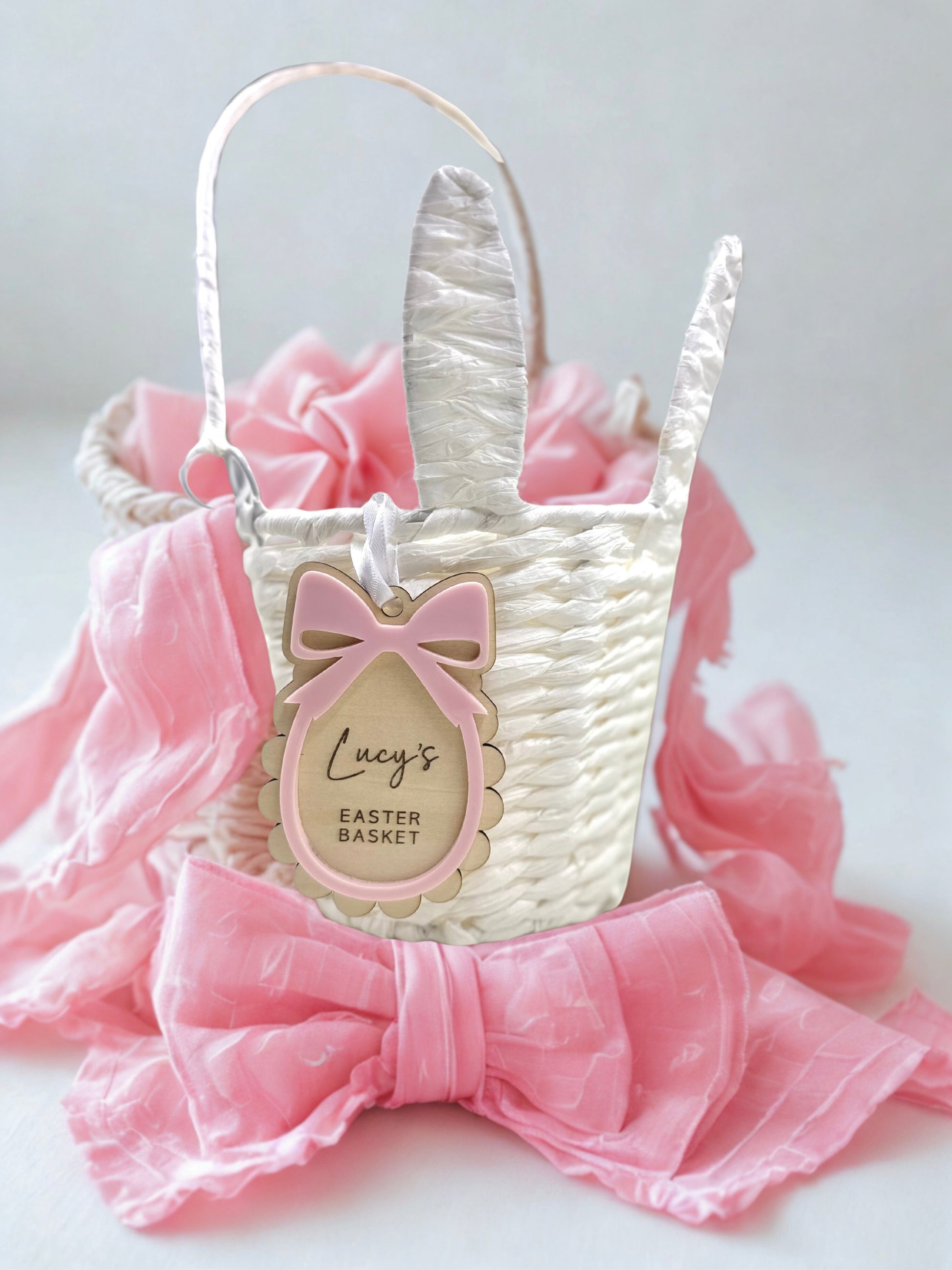 Bow Easter Basket Tag